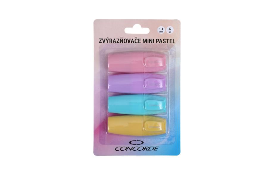 CONCORDE zvýrazňovače Mini Pastel sada 4 kusů