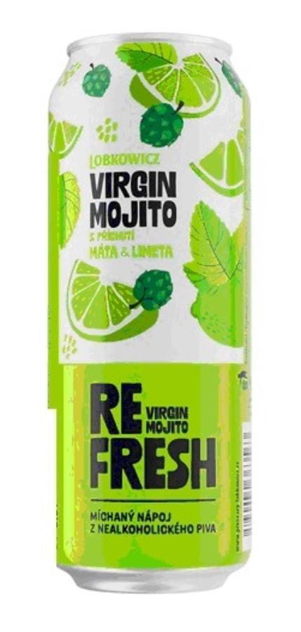 Nealkoholické pivo Refresh Virgin Mojito 0,5 l