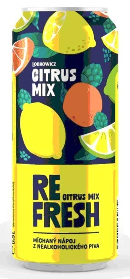 Nealkoholické pivo Refresh Citrus Mix 0,5 l