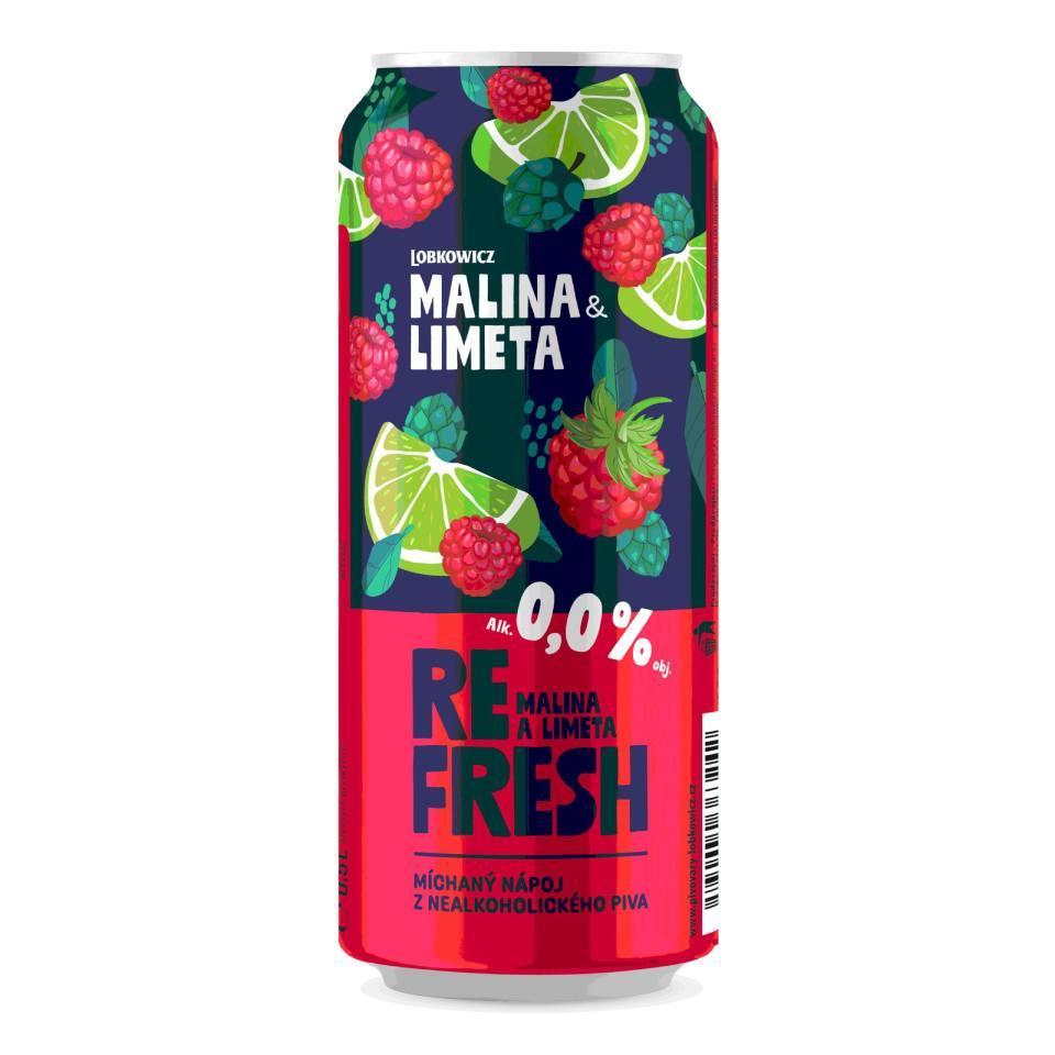 Nealkoholické pivo Refresh Malina & Limetka 0,5 l