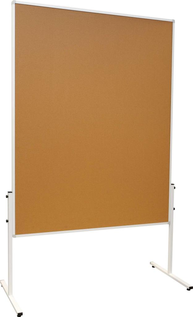 Moderační oboustranná tabule korková 120 x 150 cm na kolečkách