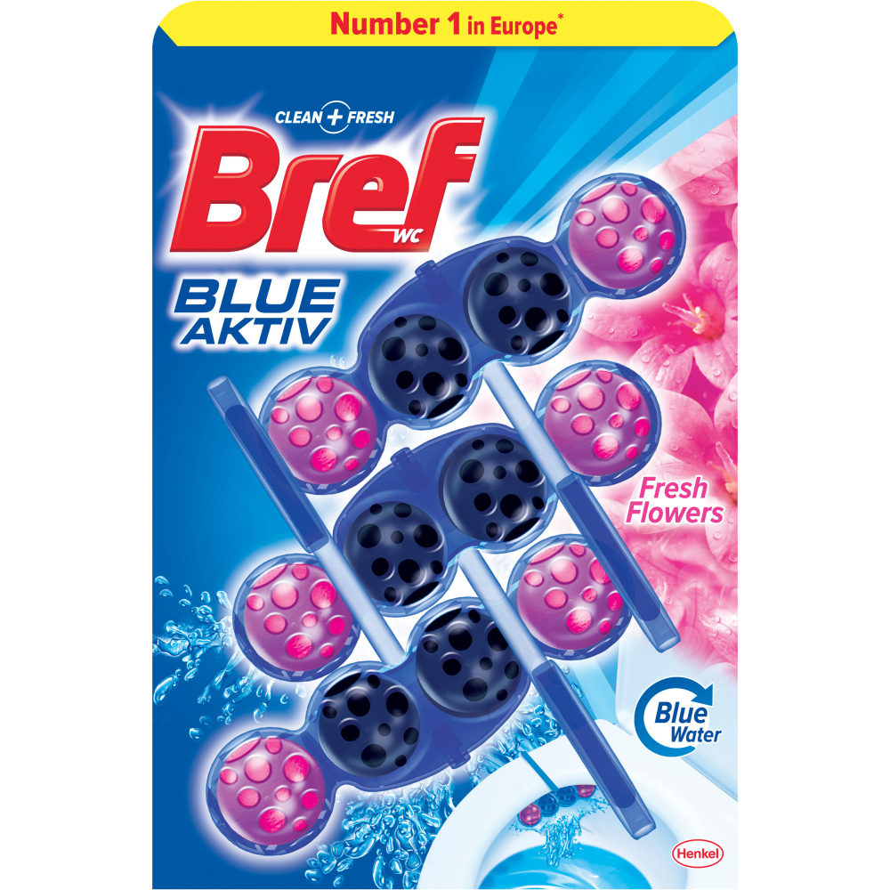 Bref Wc Blue color Aktiv kuličky 50g (obarvují vodu do modra) mix vůní / 3 ks