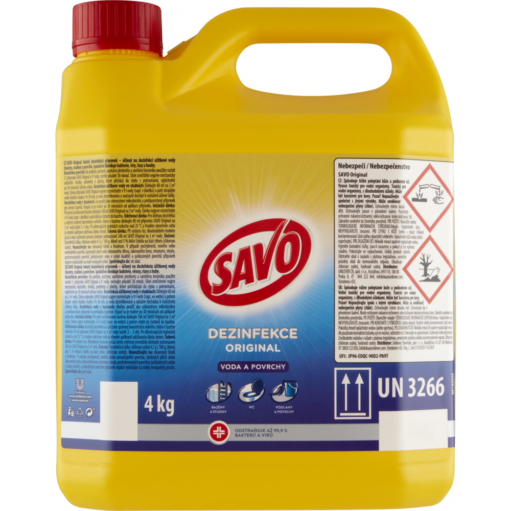 SAVO original 4 kg kanystr chlórová dezinfekce