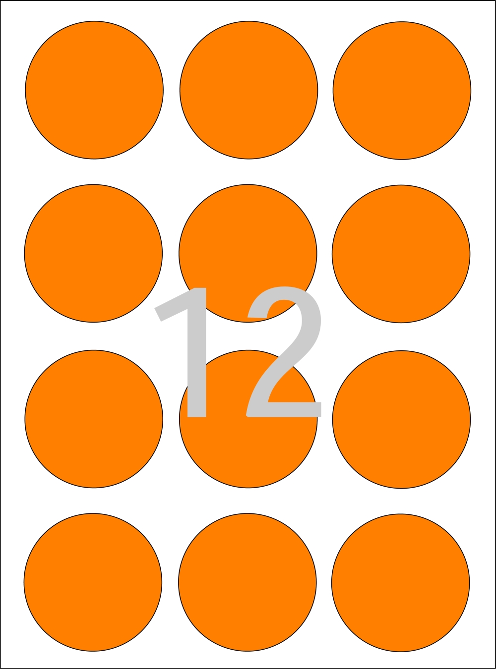 Etikety APLI samolepicí O60m fluo oranžové/20x A4/240 etiket