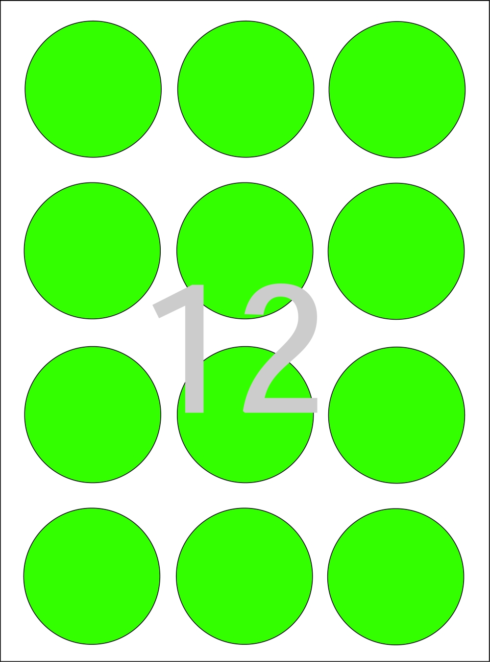 Etikety APLI samolepicí O60m fluo zelené/20x A4/240 etiket