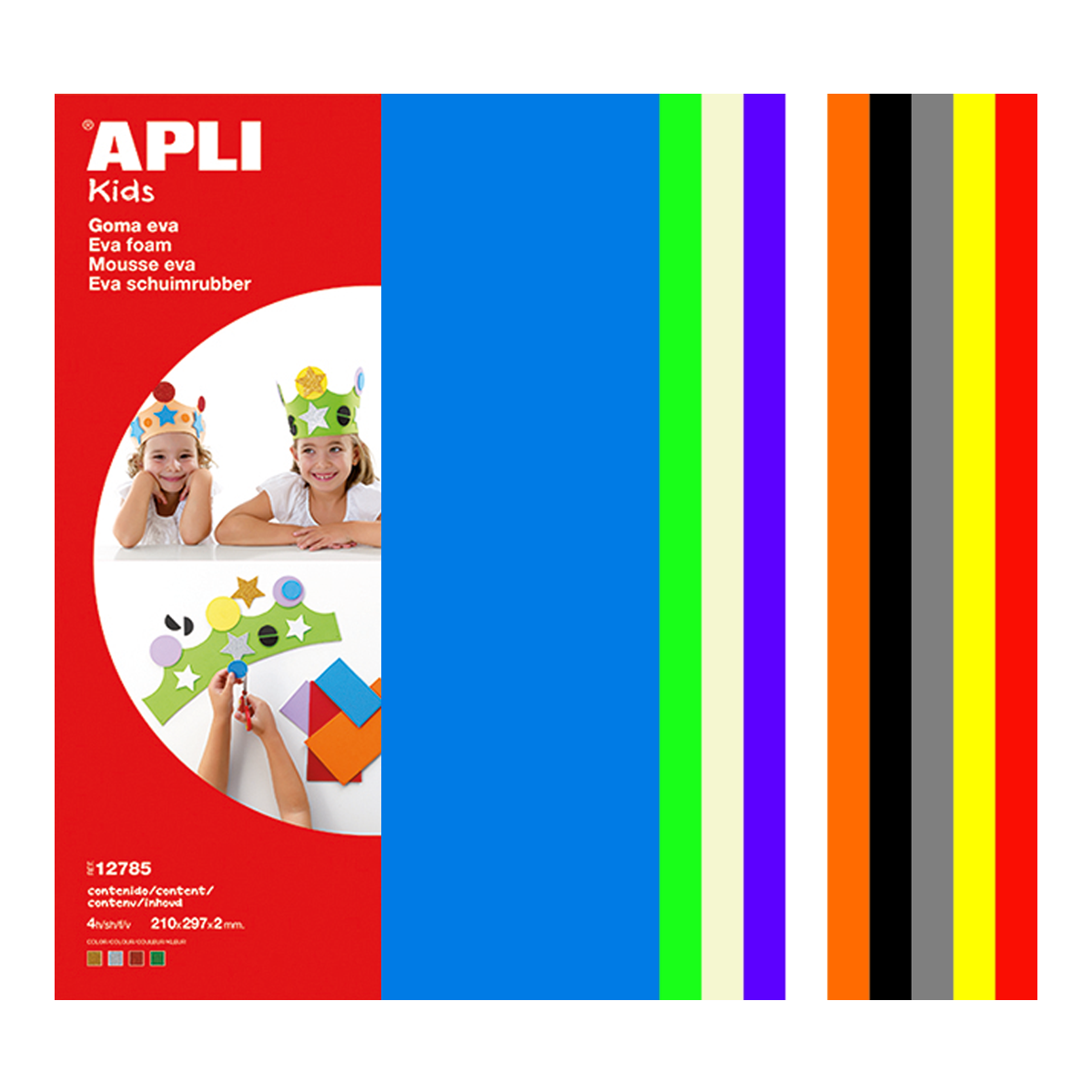 APLI pěnovka 210 x 297 mm, A4, mix barev 10 listů