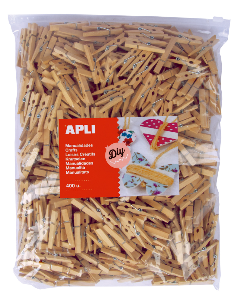 APLI dřevěné kolíčky-Jumbo Pack, přírodní 48x6mm / 400ks