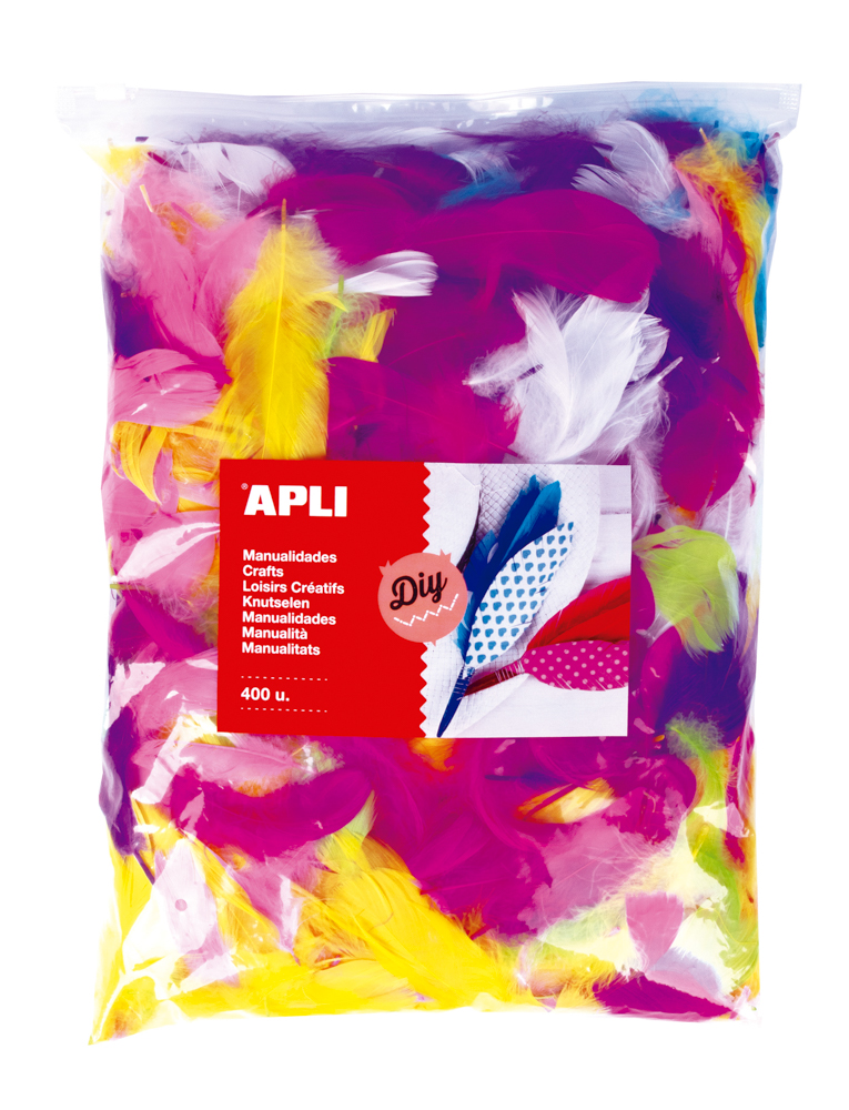 APLI Peří - Jumbo Pack, mix barev, 400ks