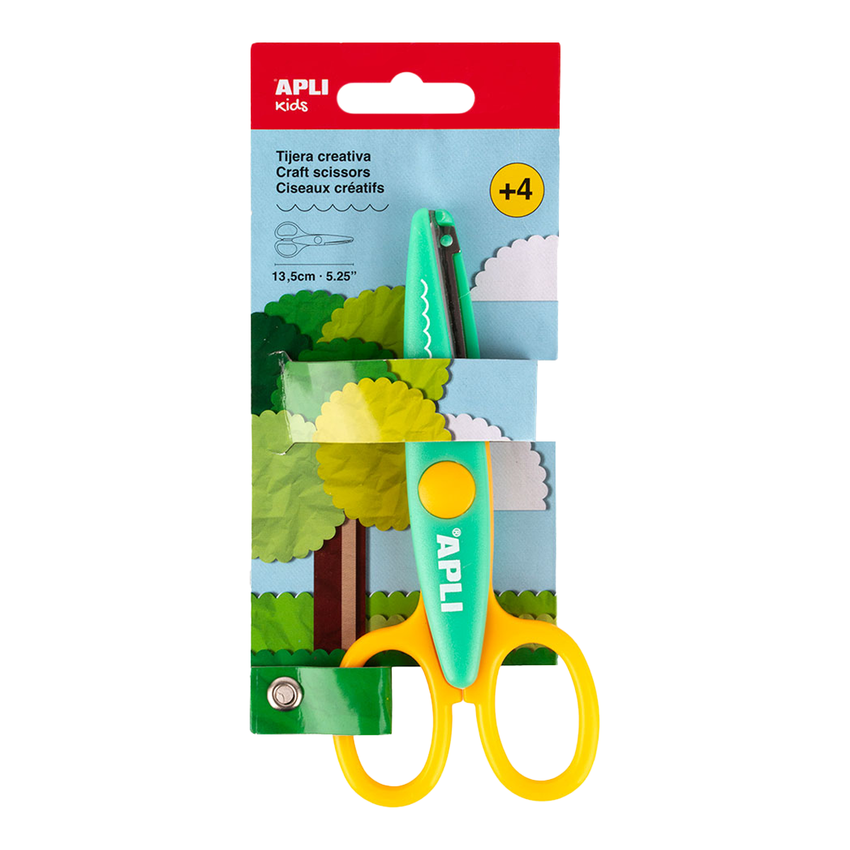 Nůžky APLI kreativní - vlnky, 13,5 cm, kulatá špička