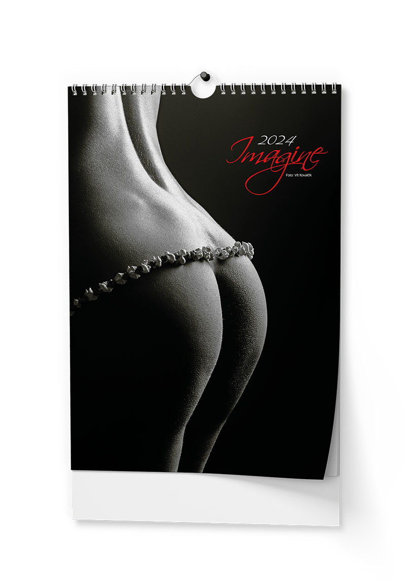 Kalendář nástěnný A3 Imagine - černobílý