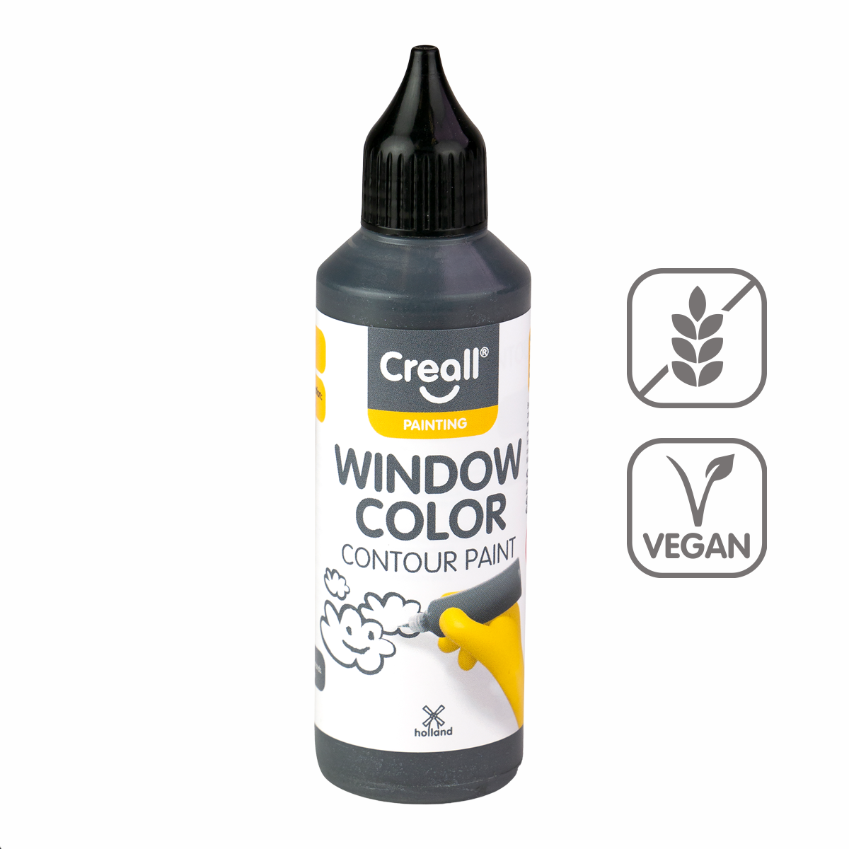 Creall konturovací barva na sklo Window color,80 ml, olověná šeď