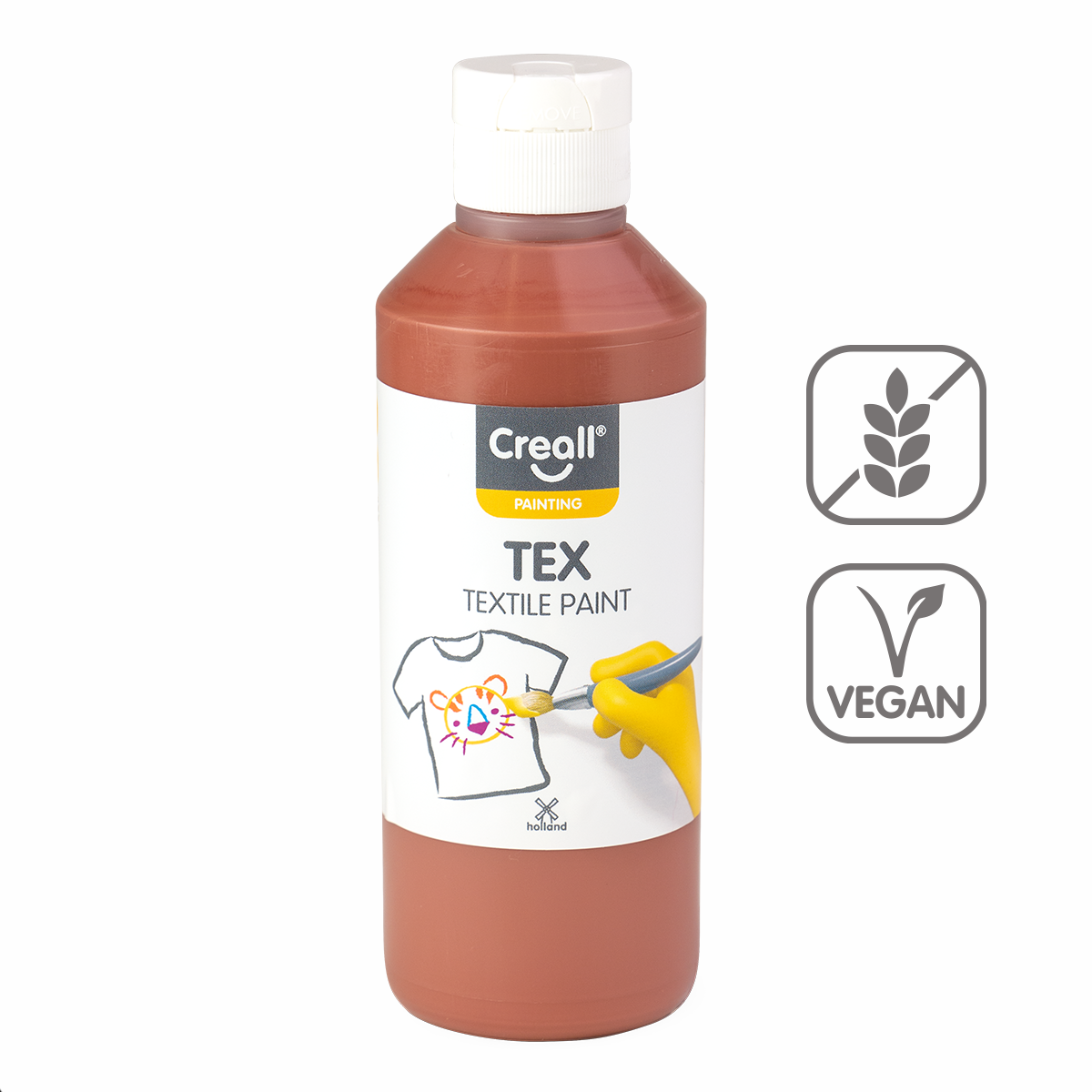 Creall textilní barva TEX, 250 ml, hnědá