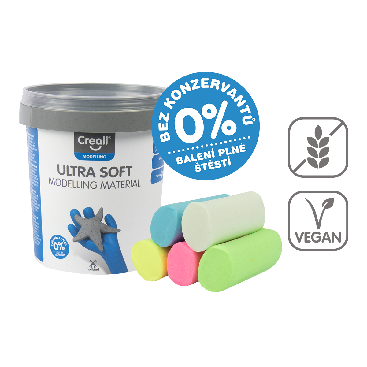 Creall modelovací hmota Ultra soft 5×60 g kelímek past.barvy