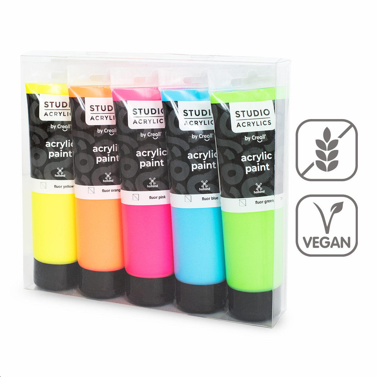 Creall sada fluorescenčních akrylových barev 5 × 120ml