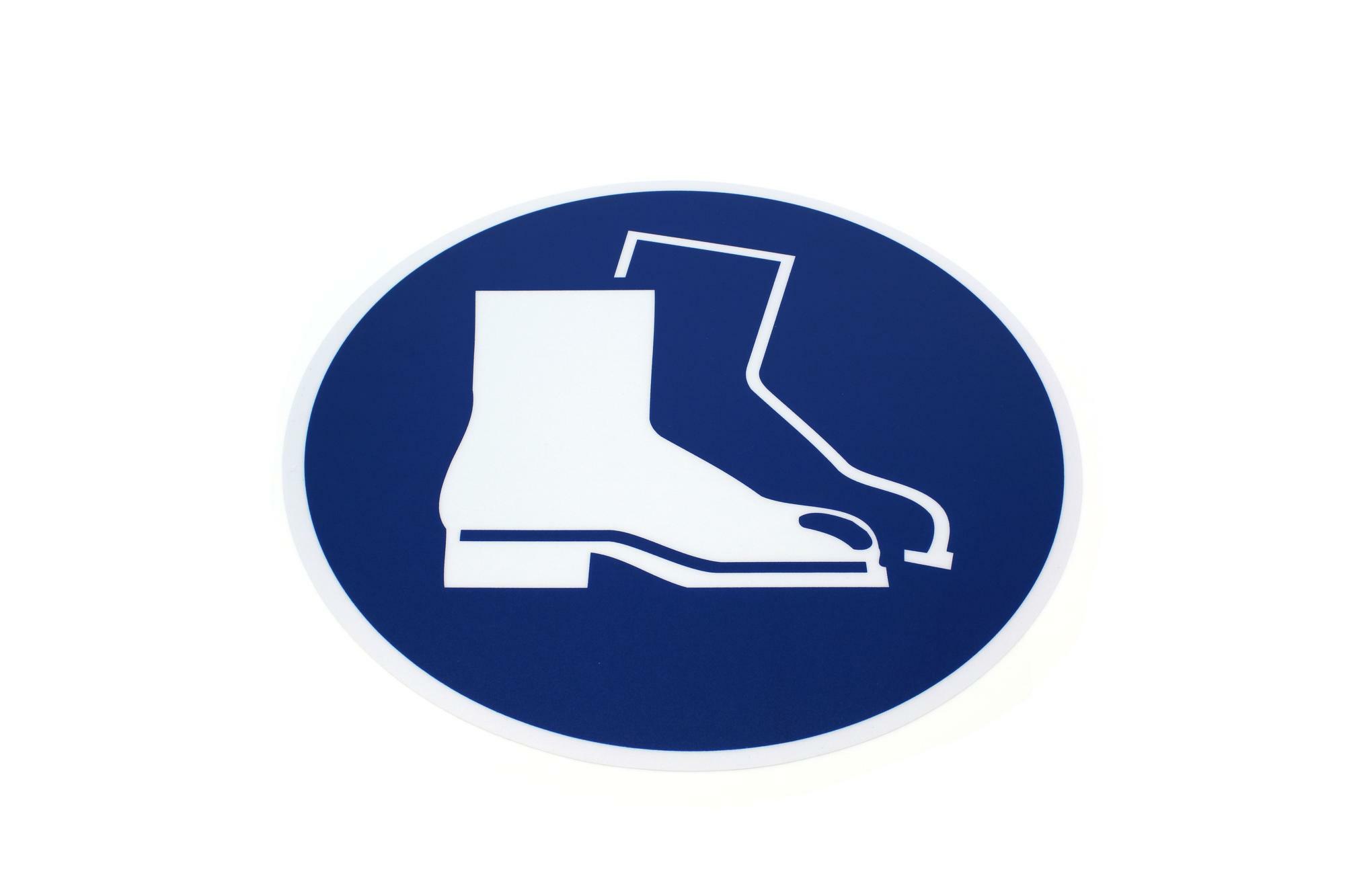 Podlahová značka kulatá - Použij bezpečnostní obuv, O 430 mm