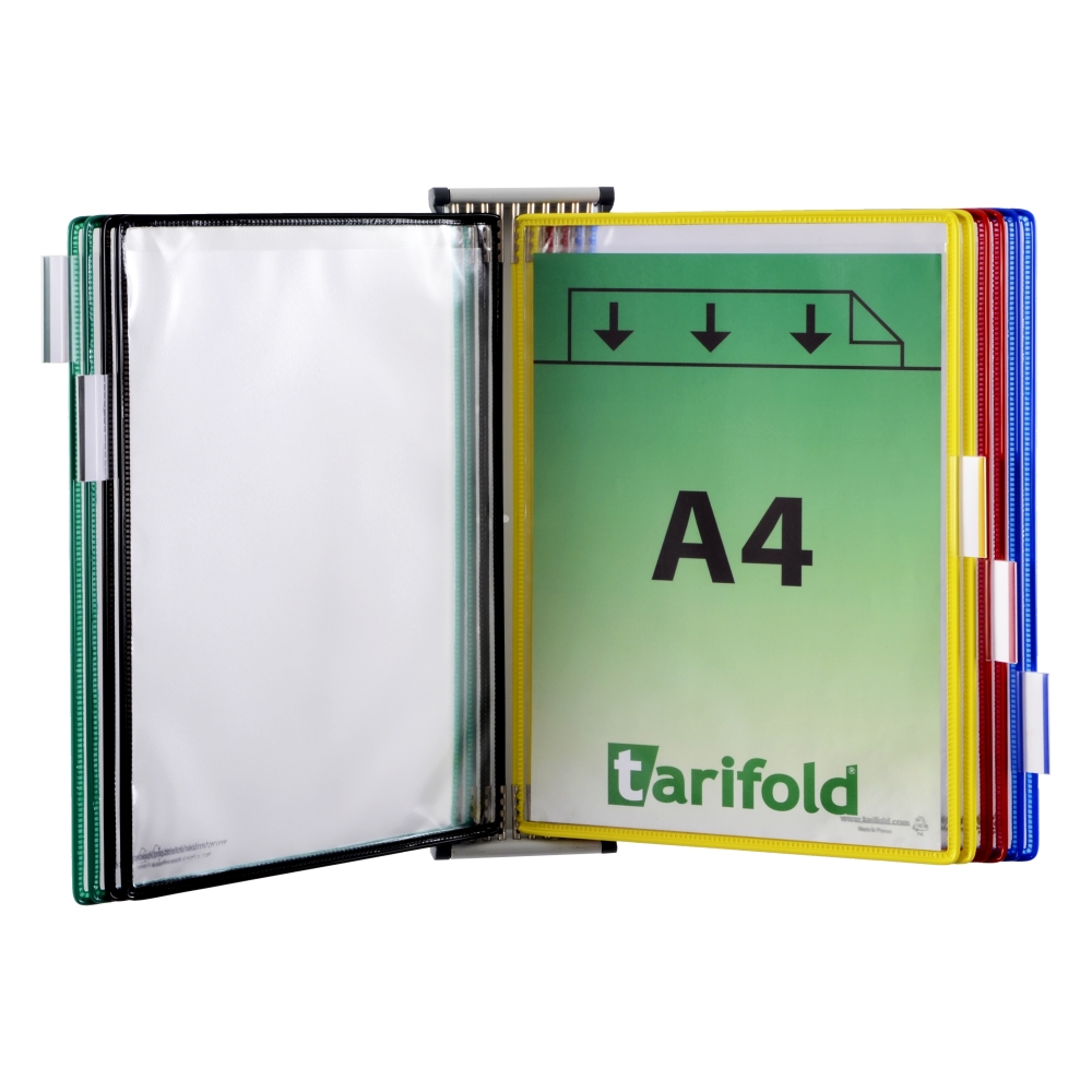 Tarifold – nástěnný držák A4 + 10 kapes mix barev