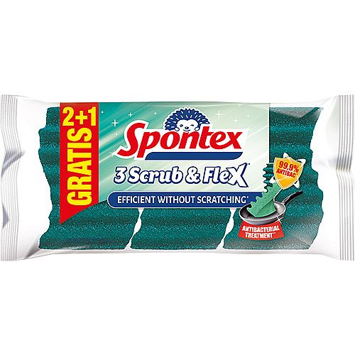 Houbička extra ohebná Spontex Scrub & Flex 3 ks