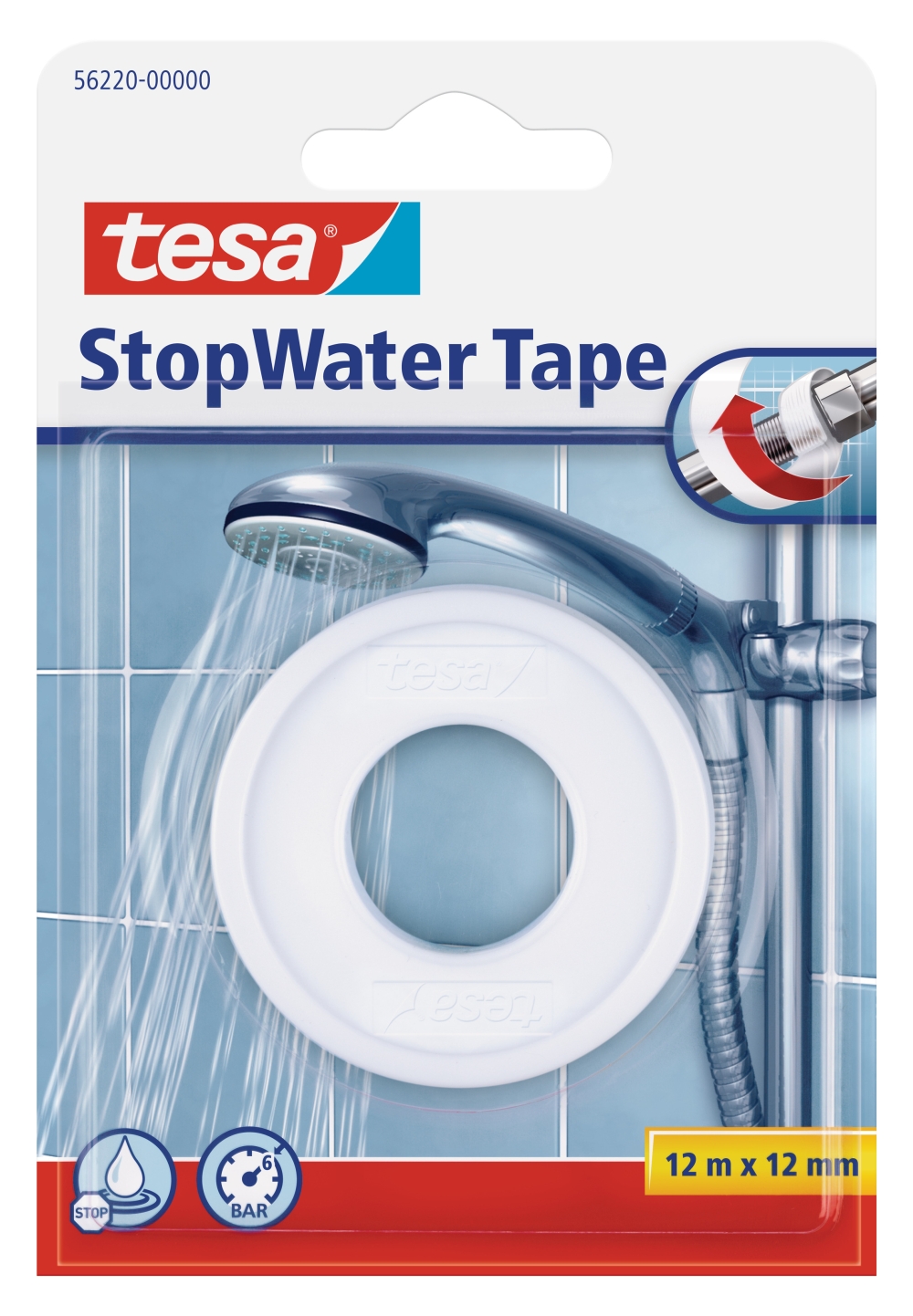 Teflonová instalatérská izolační páska do závitu TESA 12mm x 12m bílá