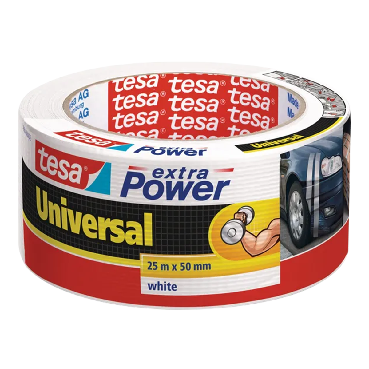 Tesa kobercová páska Extra Power bílá, 25 m x 50 mm, textilní