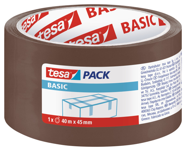 Lepící páska TESA BASIC 45mm x 40m, hnědá