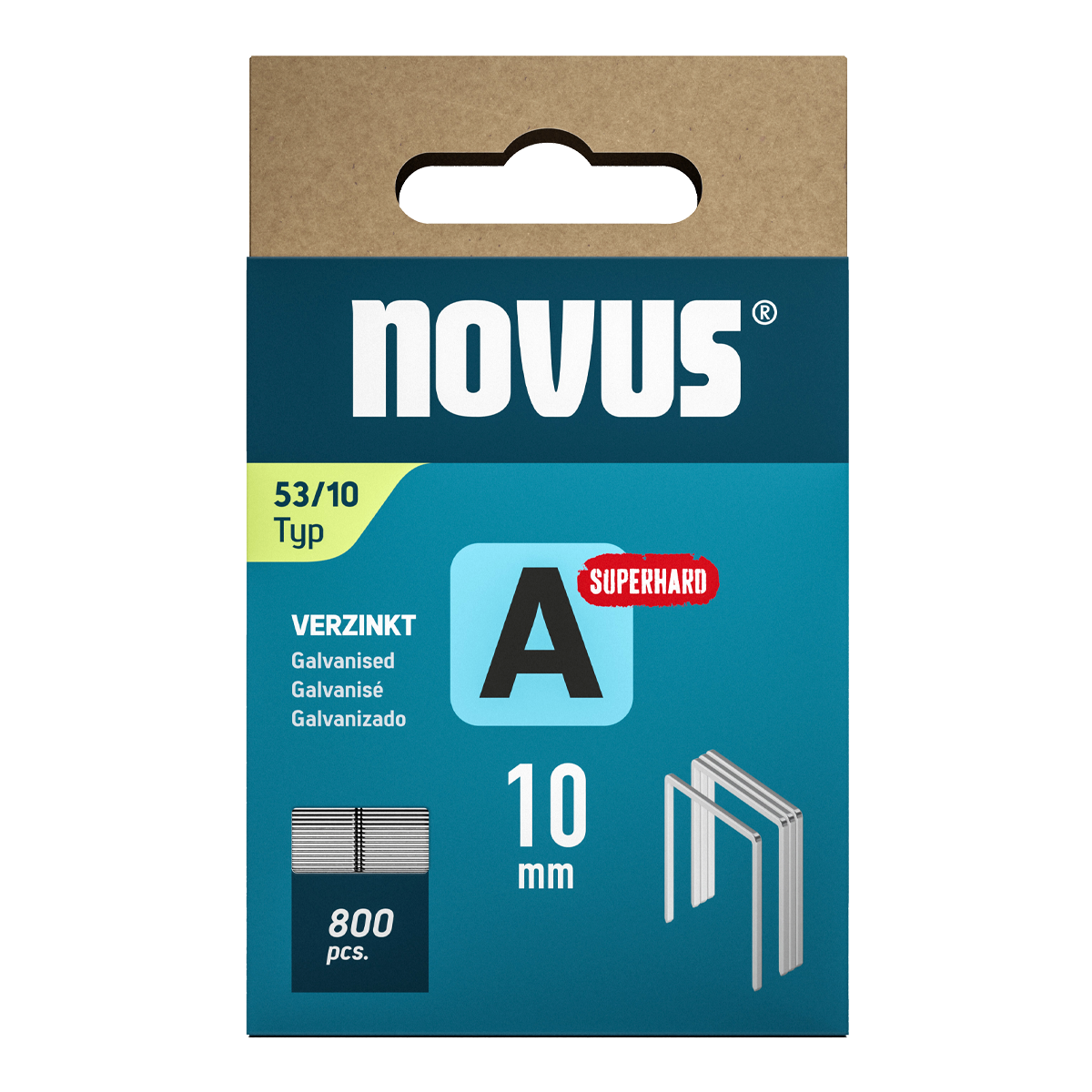 Drátky do sponkovačky Novus, typ A 53/10mm