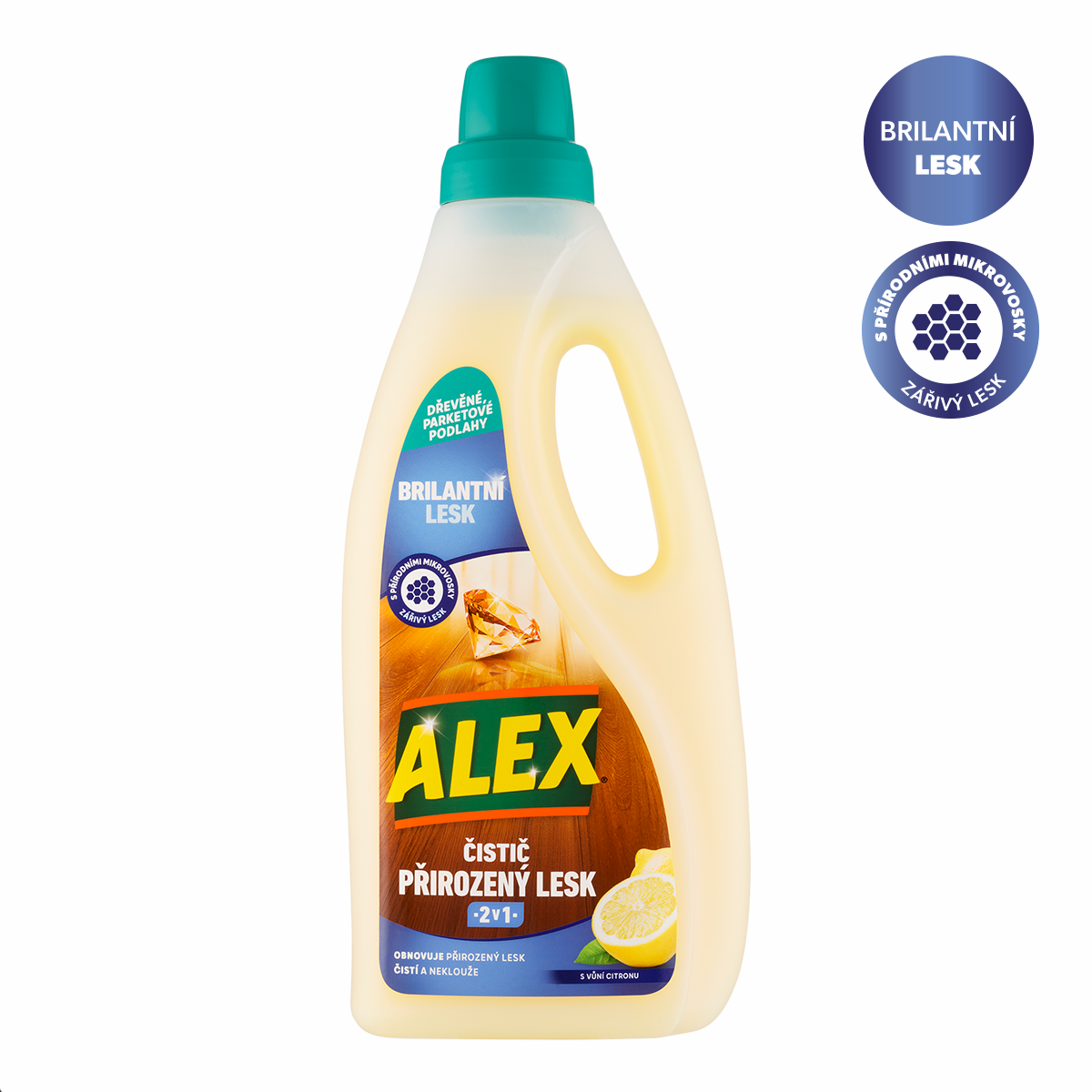 ALEX čistič extra lesk 2 v 1 na dřevo 750ml