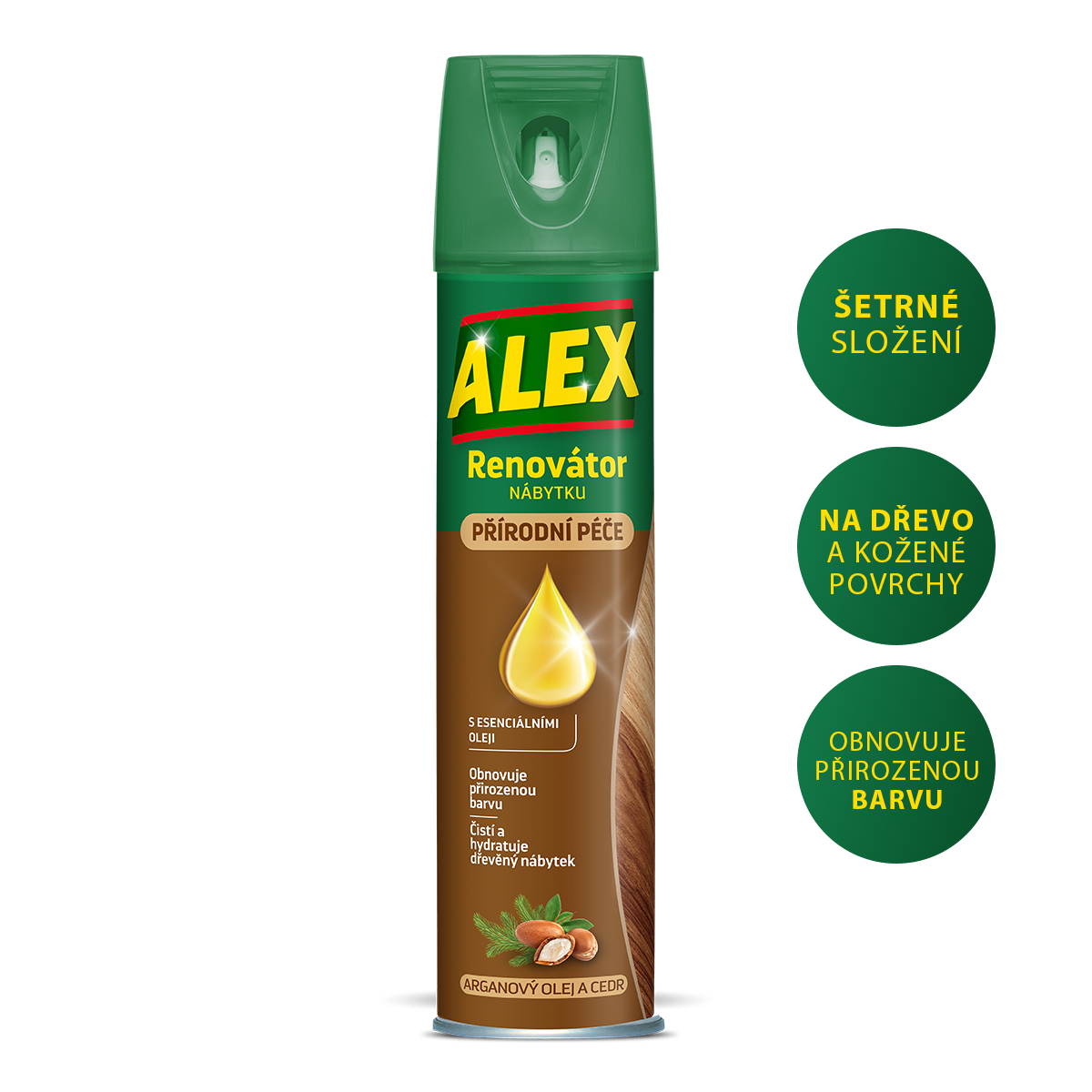 ALEX renovátor čistič nábytku antistatický areosol, 400 ml