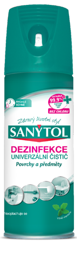 Sanytol virucidní dezinfekce a univerzální čistič na povrchy a předměty, 400 ml(účinné do 1 min.)