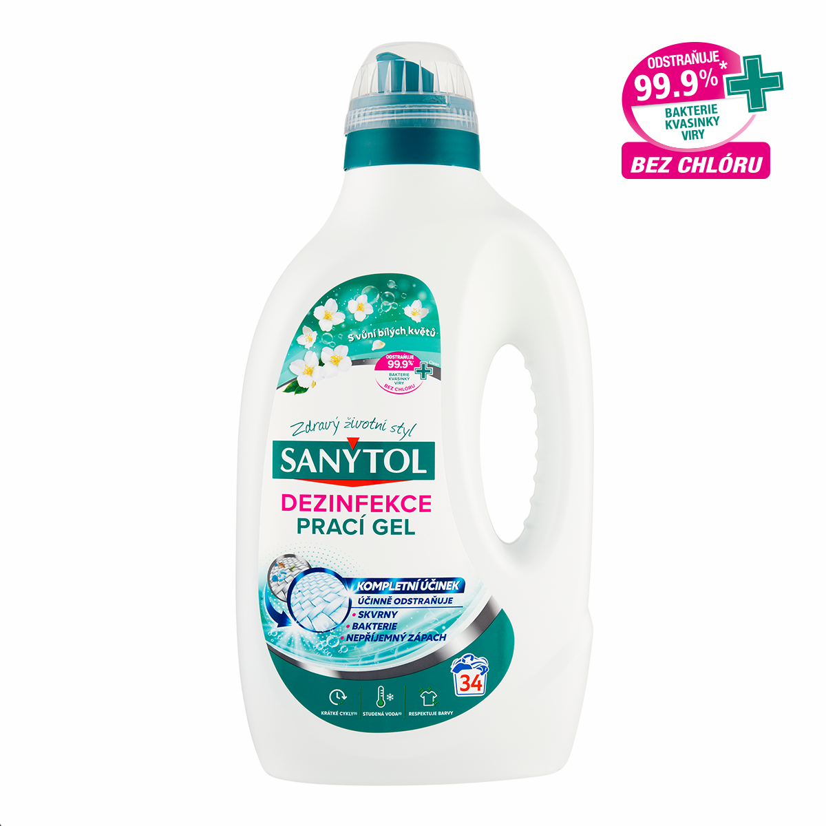 Sanytol dezinfekční prací gel 1,7 l  květinová svěžest, 34 dávek