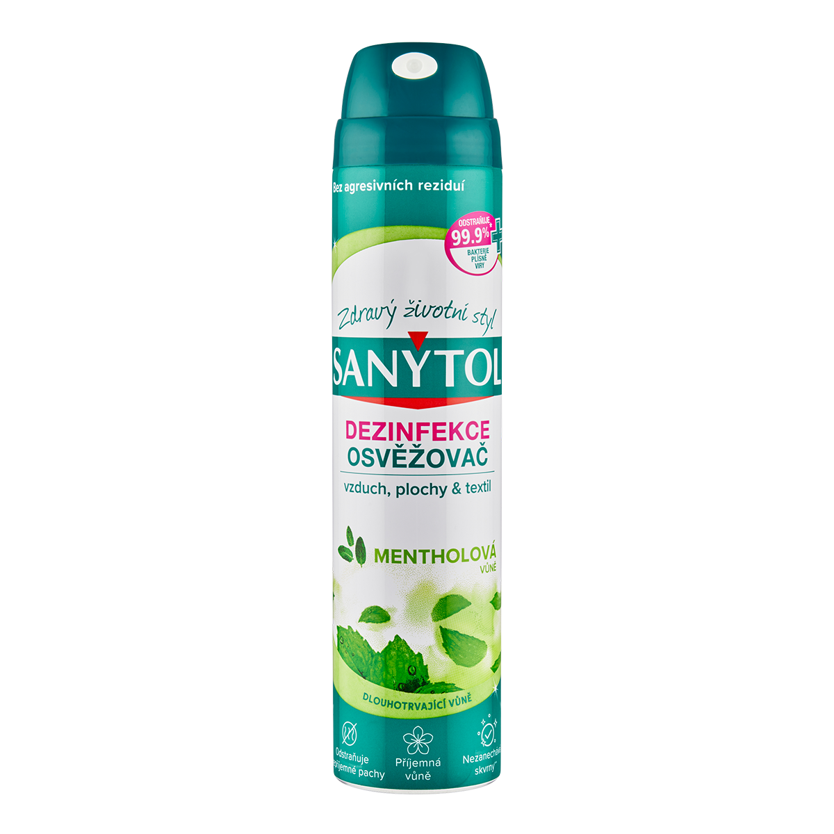 Osvěžovač a dezinfekce vzduchu/textilu Sanytol mentolová vůně 300ml