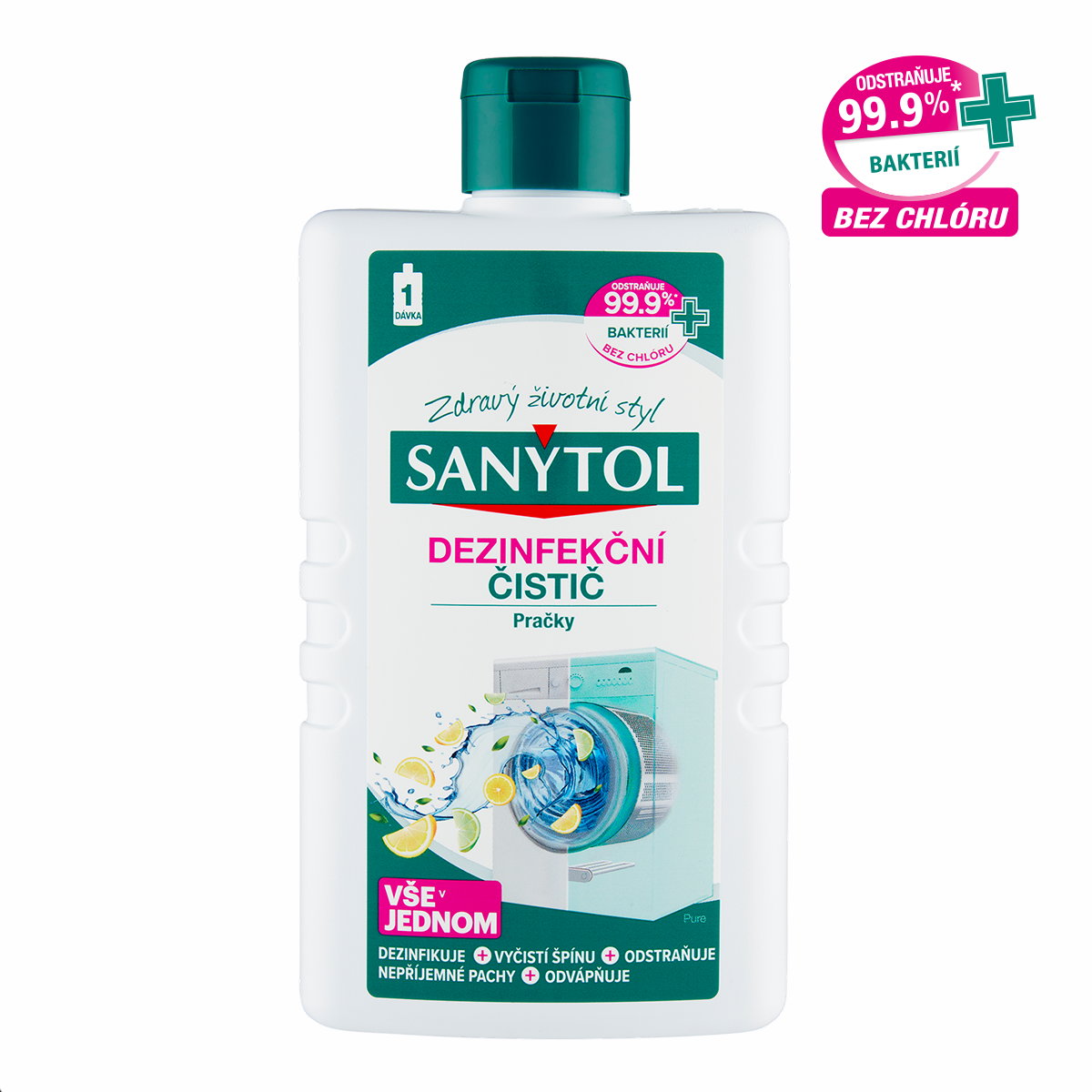 Sanytol dezinfekční čistič pračky 240ml, citron, limetka