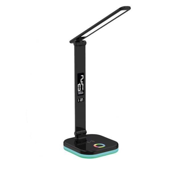 Lampa stolní Platinet PDL711RGBB LED 6W stmívatelná, hodiny, černá