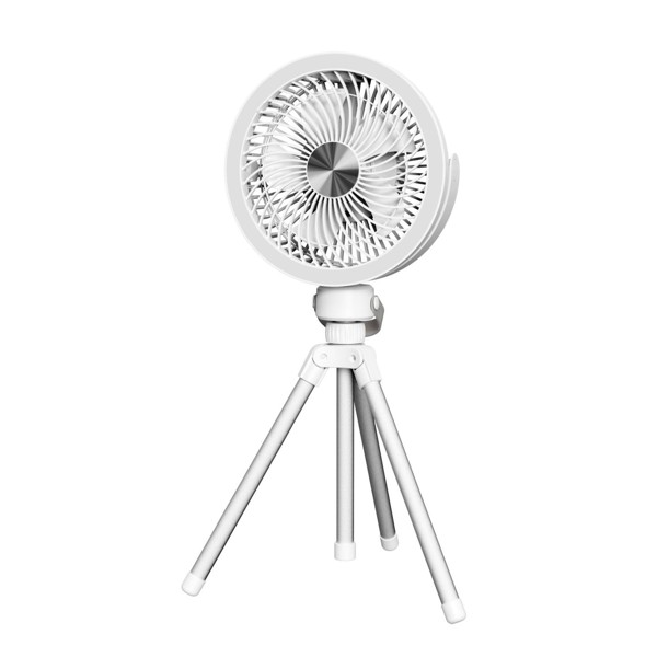 Stolní ventilátor Platinet 14,5 cm výškově stavitelný 2400 mAh bílá