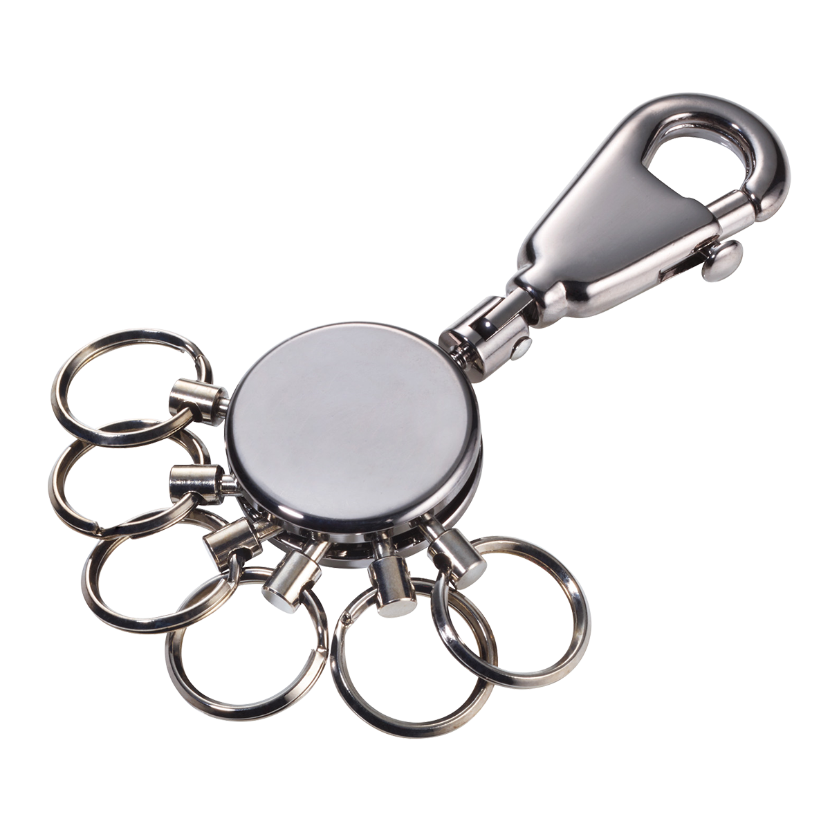 TROIKA klíčenka - kroužky "Patent", kovová, s karabinkou