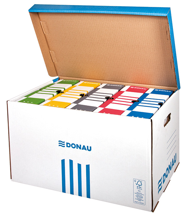 Archivační krabice DONAU 555x370x315mm modrá s víkem