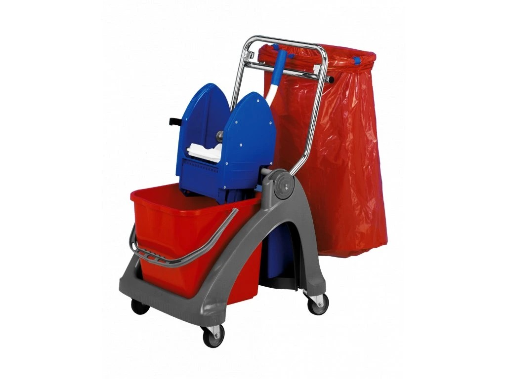 Vozík úklidový plastový 1x25 l (s pytlem na odpad 70 l)