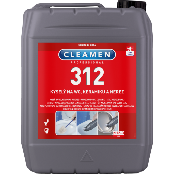Cleamen 312 WC čistič na keramiku a nerez 5l (dříve růžový Krystal)