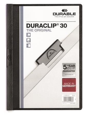 Desky s rychlovazačem "DURACLIP® 30 listů, černá, s klipem, A4, DURABLE