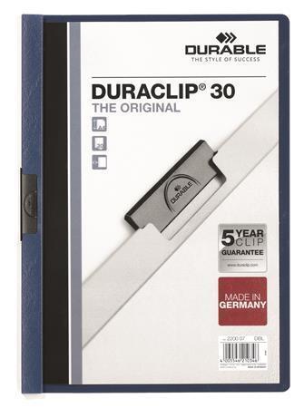 Desky s rychlovazačem "DURACLIP® 30 listů, tmavě modrá, s klipem, A4, DURABLE