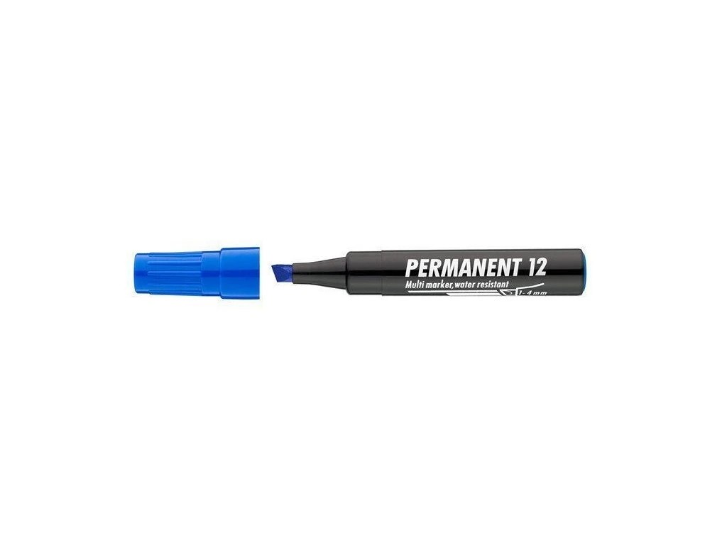 Popisovač ICO Permanent 12, 1-5mm, zkosený modrý