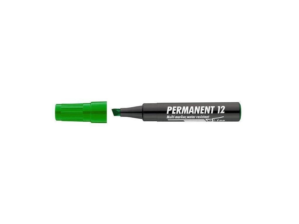 Popisovač ICO Permanent 12, 1-5mm, zkosený zelený