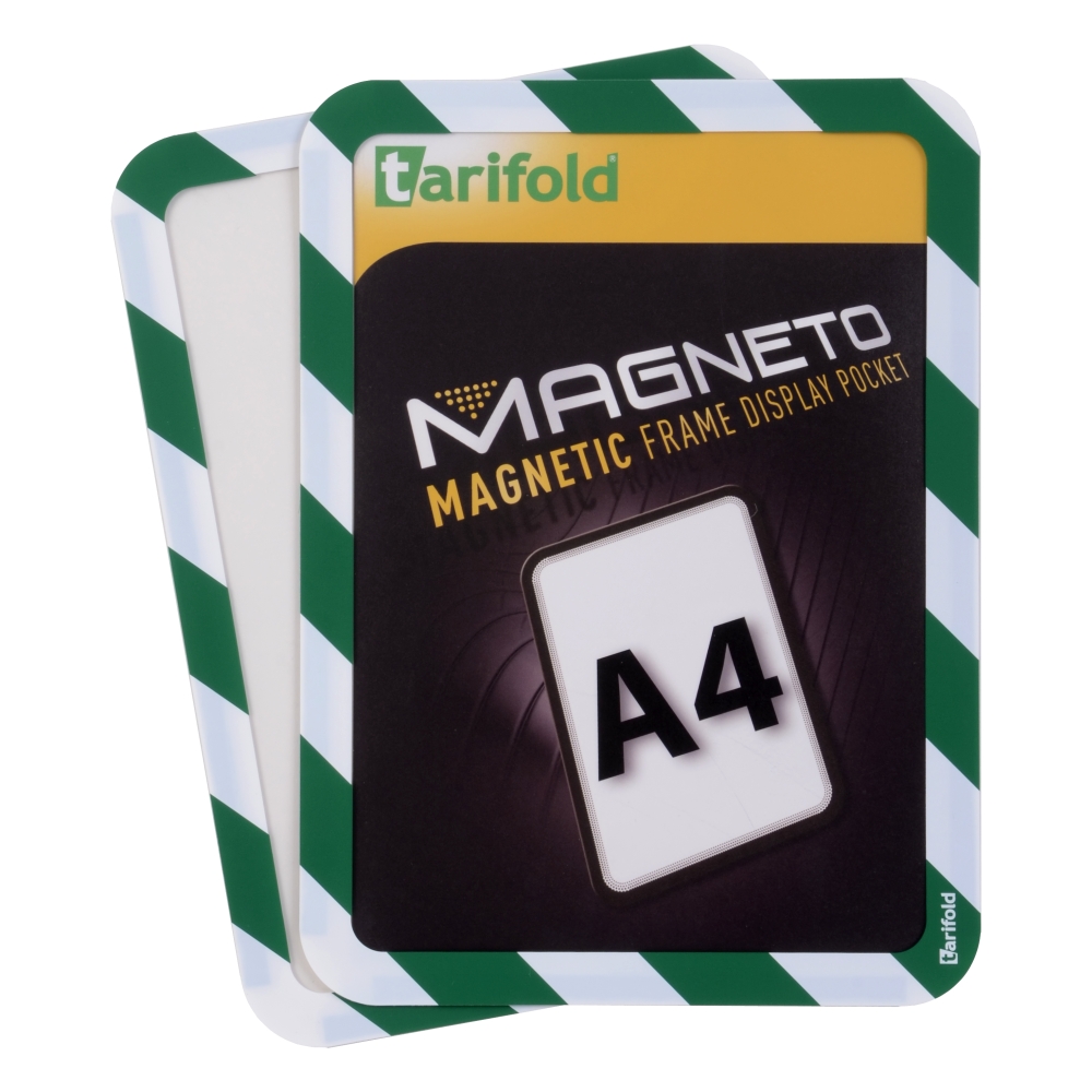Magneto - bezpečnostní samolepicí rámeček na dokument A4, nepermanentní, zeleno-bílý, 2 ks