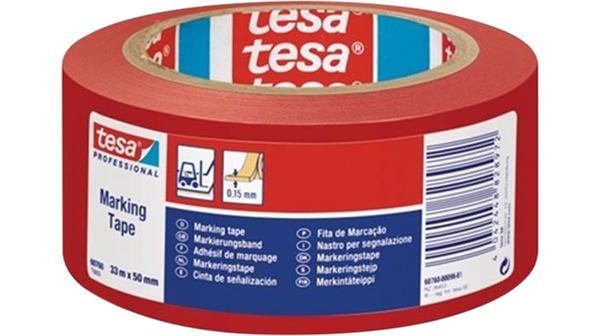 Lepící páska podlahová TESA flex 50 mm x 33 m červená