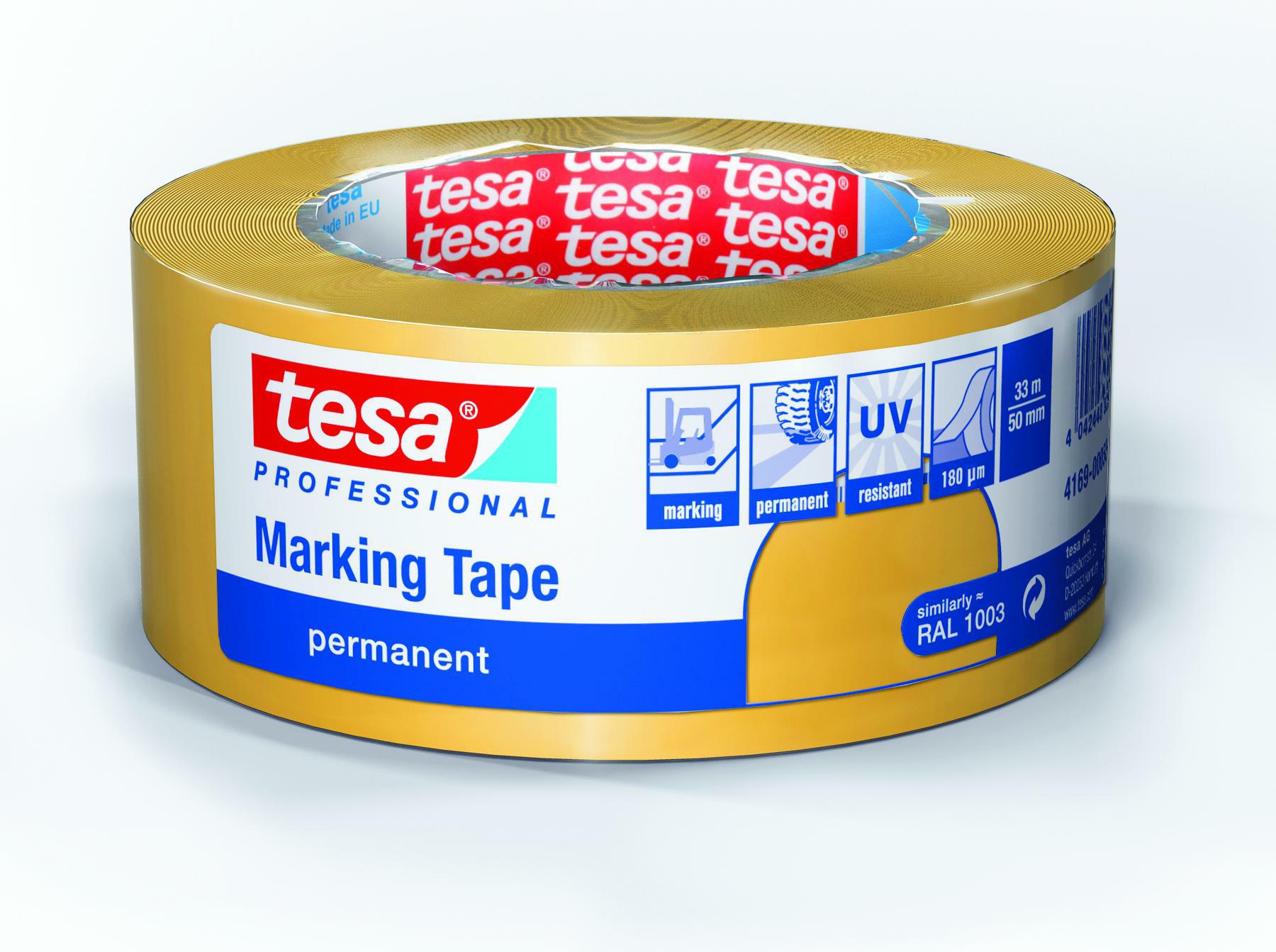 Lepící páska podlahová TESA flex 50 mm x 33 m žlutá