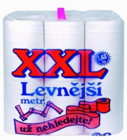 Toaletní papír 2-vrstvý XXL, celulóza, návin 68 m / 1 role