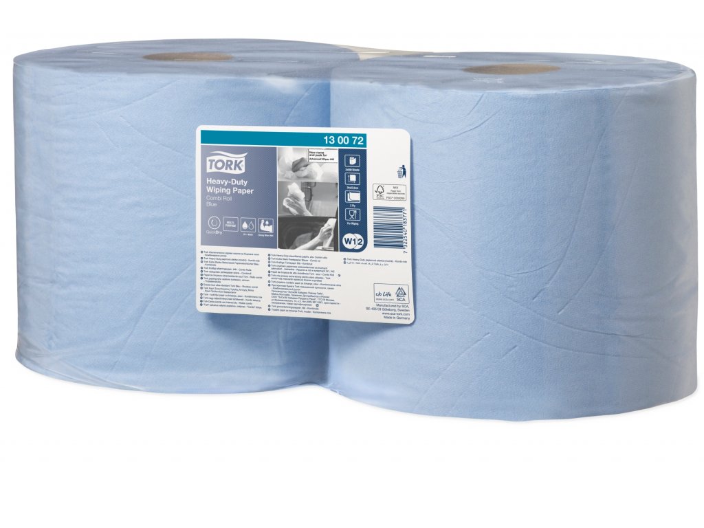 Tork Heavy-Duty průmyslová papírová utěrka, 3 - vrstvá, modrá 130081 / 2 ks