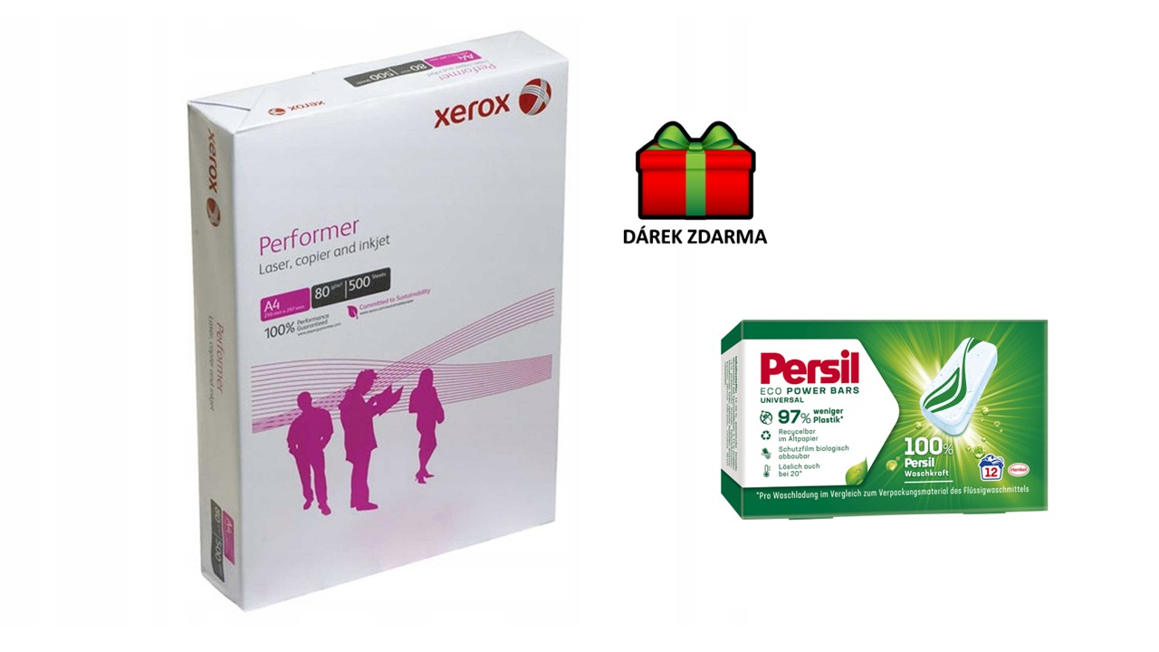 Kancelářský papír Xerox Performer A4 80g / 500 listů + dárek Persil kapsle 12 praní