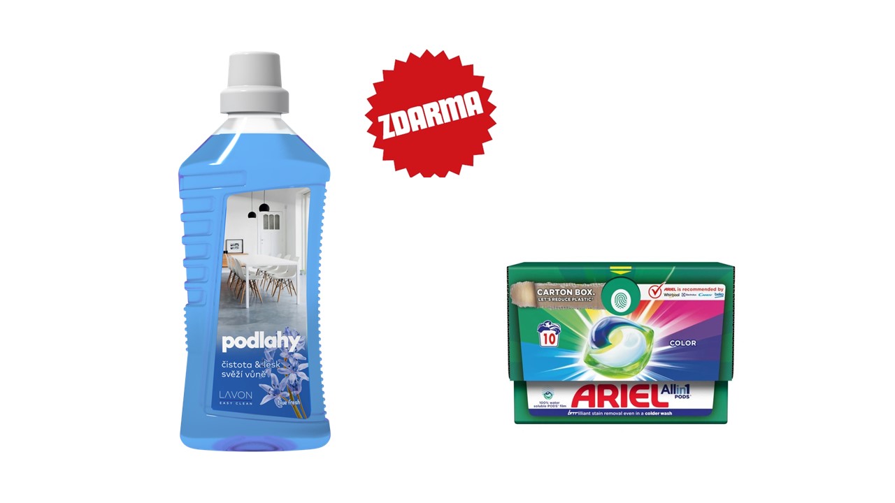 Lavon na podlahy 1l mix vůní + Ariel gelové kapsle na praní 10 ks