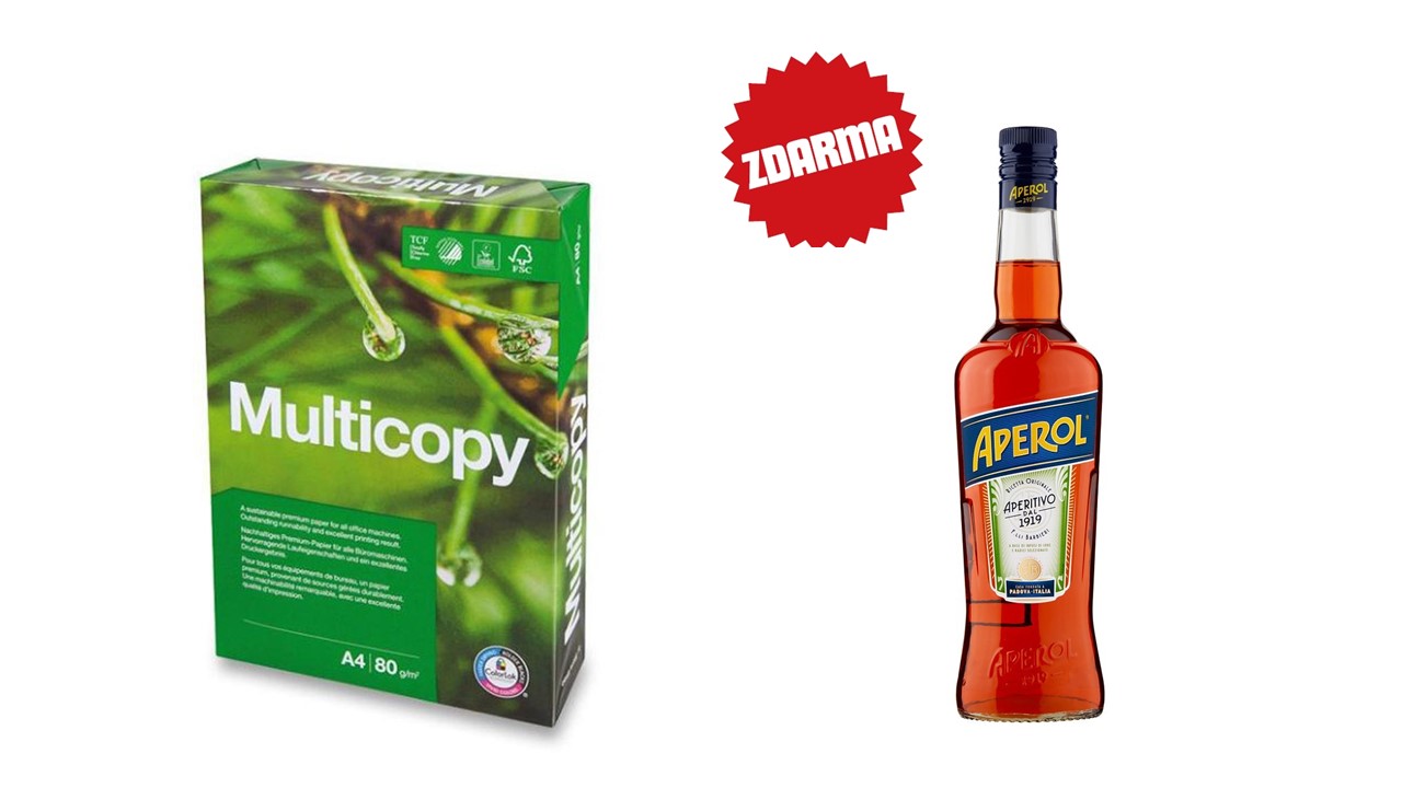 Kancelářský papír Multicopy A4 80g / 500listů + dárek Aperol 0,7l