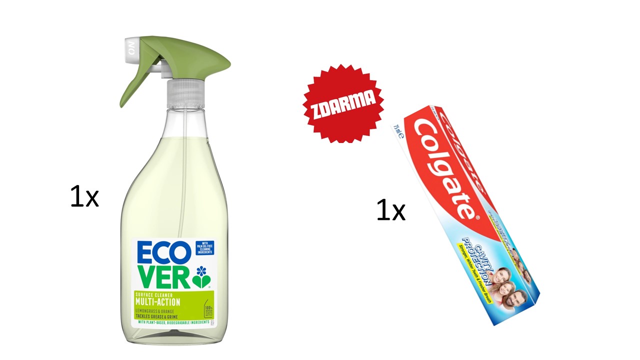 Ecover multifunkční čistič do domácnosti, 500 ml MR + dárek zubní pasta Colgate 75 ml mix druhů